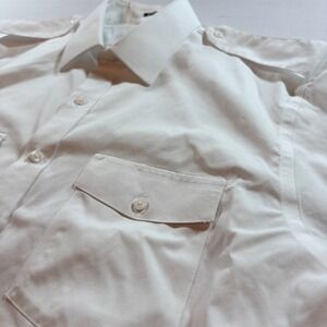 Brooks Brothers NetJets White Supima Cotton Short Sleeve Pilot Uniform 17.5